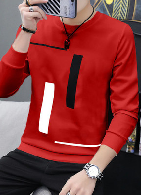 JUGULAR Printed Men Round Neck Red T-Shirt