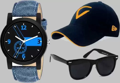LAVISHABLE combo pack watch-1 + cap-1 + sunglass-1 sport for men's and boy's (Pack of 3) Analog Watch - For Men LAVISHABLE combo pack watch-1 + cap-1 + sunglass-1 sport for men's and boy's (Pack of 3) Analog Watch - For Men