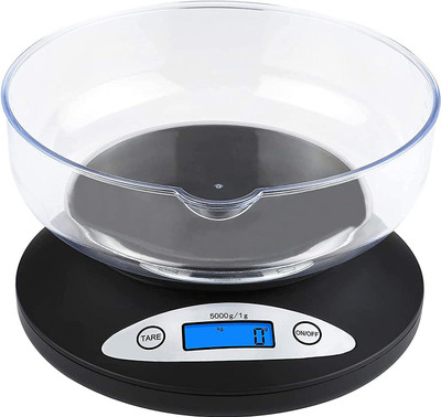 MEDITIVE Altering Lifestyles Digital Kitchen Scale with Bowl, 5 Kg Capacity Weighing Scale(Black)