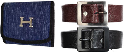 Mundkar Wallet & Belt Combo(Blue)