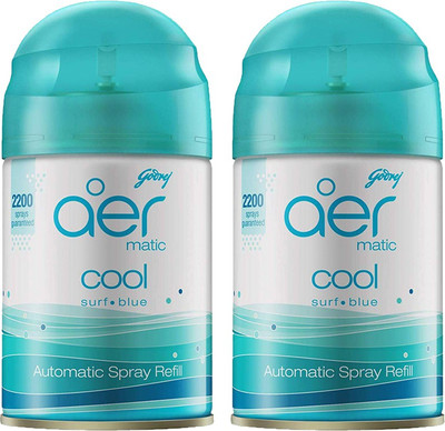 Godrej COOL BREEZE BLUE, PACK OF 2 Refill AER MATIC COOL SURF BLUE(2 x 225 ml)