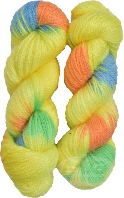 KNIT KING Represents Ganga Glow Knitting Yarn Wool, Lemon 200 gm . Art-ABAE