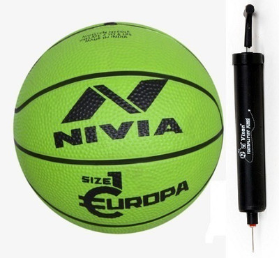 NIVIA Europa With Pump Basketball - Size: 3(Kids, Pack of 2, Green)