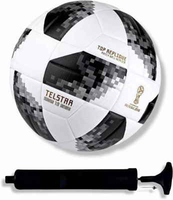SHORYA TELESTAR BLACK HAND STITCHED FOOTBALL WITH AIR PUMP FOOTBALL KIT Football - Size: 5(Standard, Pack of 2)