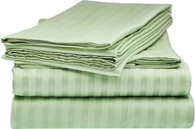 DORISTYLE 210 TC Cotton Double Striped Flat Bedsheet(Pack of 1, Moss Green(pista))