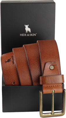 HIDE & SKIN Men Casual Tan, Black, Brown Genuine Leather Belt