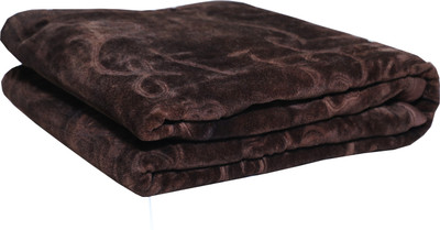 RIAN Solid Double Mink Blanket for  Heavy Winter(Polyester, Coffee)