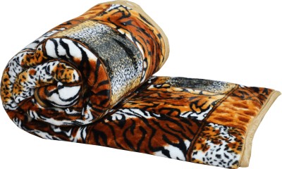 RIAN Animal Single Mink Blanket for  Mild Winter(Polyester, Orange)