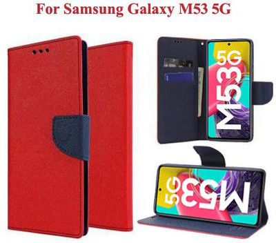 Carnage Flip Cover for Samsung Galaxy M53 5G(Red, Cases with Holder, Pack of: 1)