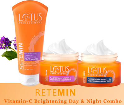 Lotus Professional Retemin Plant Retinol + Vitamin C Brightening Day & Night Combo(3 Items in the set)
