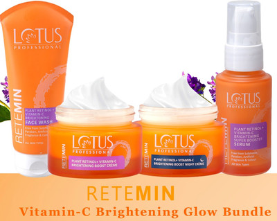 Lotus Professional Retemin Plant retinol + Vitamin C Brightening Glow Bundle(4 Items in the set)