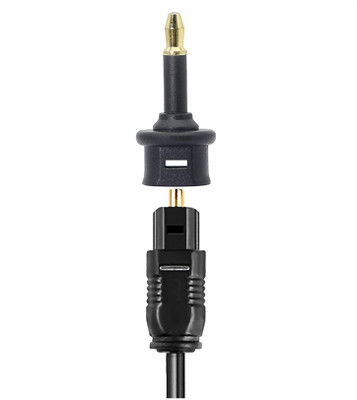 ONCRO Fiber Optical Cable 0.01 m toslink to mini 3.5mm male adapter 2 pcs digital optical audio female connector(Compatible with Devices with 3.5 mm mini optical toslink jack input, Black, Pack of: 2)