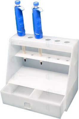 KJM 2 Compartments ACRYLIC SHEET PIPETTE STAND(White)
