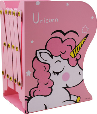 Asera 3 Compartments Metal Unicorn Theme Bookend(Pink)