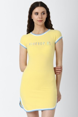 FOREVER 21 Women T Shirt Yellow Dress