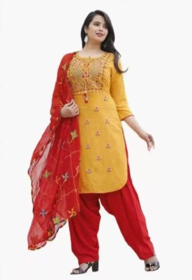 AMBECREATION Women Kurta Patiala Dupatta Set