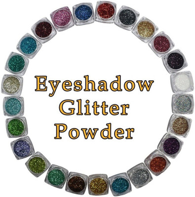 GFSU Multi-color Eye shadow Glitter Powders (Eyes + Face + Body) 25 pcs 25 ml(Multicolor)