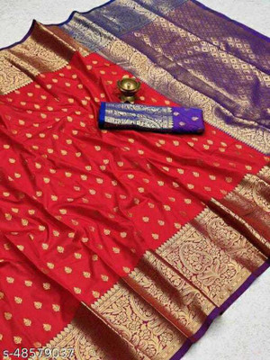 YAGNAM FAB Silk Blend Self Design Blouse Material