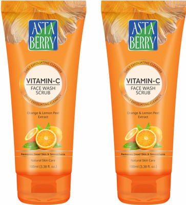 ASTABERRY Vitamin C Scrub 100ml, Pack 2 (2 X 100m Face Wash On Flipkart For Rs. 142 @ 51% off