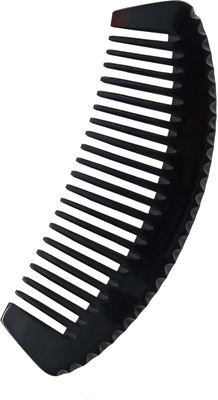 Simgin India Wide teeth Carved Black Horn Comb