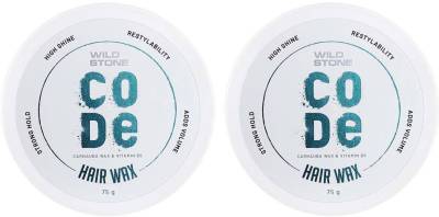 Wild Stone CODE Hair Styling Wax for Men, Packof 2 (75gm each)|Long Lasting Strong Hold| Hair Wax