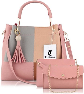 TCRAZY Women Pink Shoulder Bag(Pack of: 3)