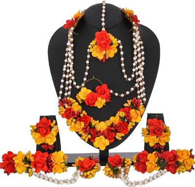 ringzinnie Fabric Red, Yellow Jewellery Set(Pack of 1)