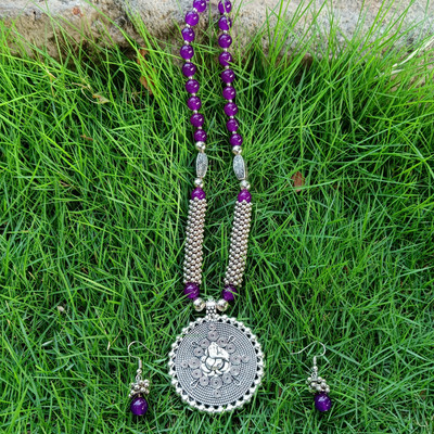 vedanshiv Alloy Silver Purple, Silver Jewellery Set(Pack of 1)