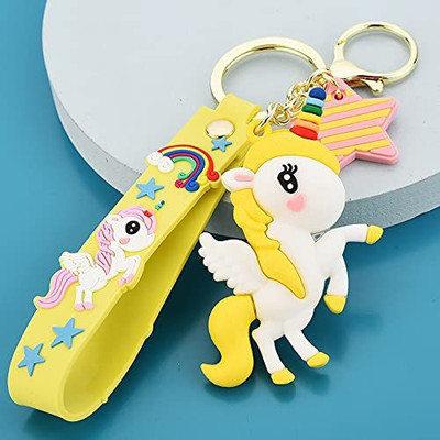 gtrp Cute Unicorn Keychain 3D Heavy Key chains and Key ring Holders Yloow Key Chain