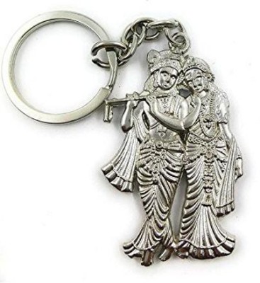 Meeko.com Radha Krishna silver keyring for gifting Key Chain