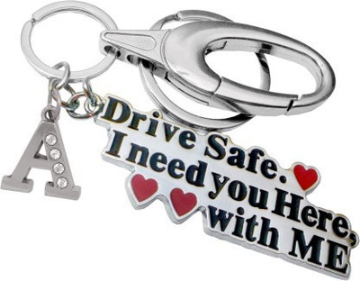 gtrp Metal Drive Safe Alphabet A Stone Silver Key Chain