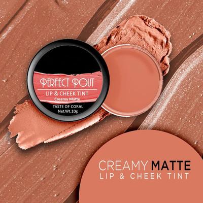 MYEONG Perfect Pout Lip And Cheek Tint Creamy Matte lipstick(coral)