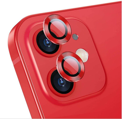 KHR Back Camera Lens Ring Guard Protector for Apple iPhone 11 / iPhone 12 / iPhone 12 Mini Metal Camera Ring with Glass(Pack of: 1)