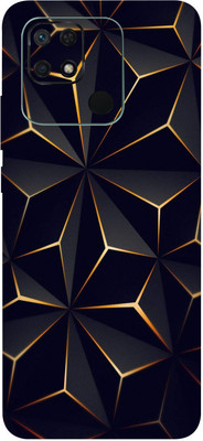 BUGGU REDMI 10C Mobile Skin(Black Abstract Shape Skin With High Matte Finish.)