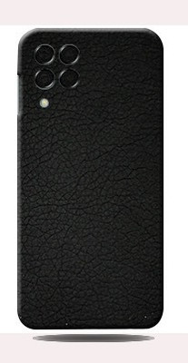 BugguSkin Black Leather Samsung Galaxy M33 5G Back Skin Guard Mobile Skin(Ultra Super Black Leather Skin With High Matte Finish.)