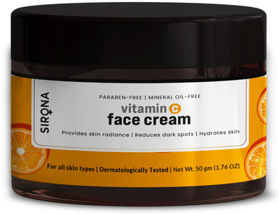 SIRONA Vitamin C Face Cream for Reduces Dark Spots, Skin Radiance & Hydrates Skin(50 g)