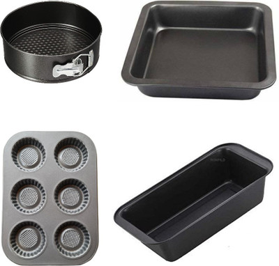 Durgma Carbon Steel Cake Mould 4(Pack of 4)