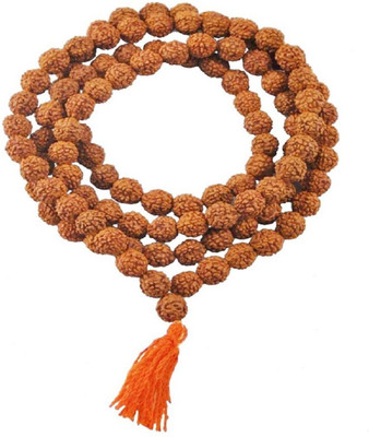 numeroastro Natural & Original 5 Mukhi | Five Faced Rudraksha Knotted Mala For Jaap & Pooja (108+1) Beads (10 MM Beads Approx) Wood Chain