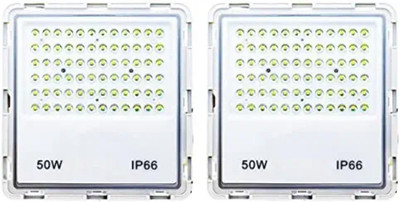 GadgetsSTS Lens Flood light extra life 50 Watt LED light pack of 2 (2 YEARS WARRANTY) Flood Light Outdoor Lamp(White)