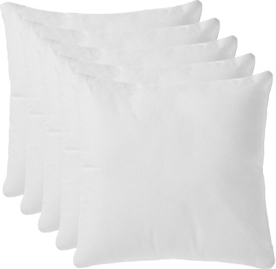 HABBITA Microfibre Solid Cushion Pack of 5(White)