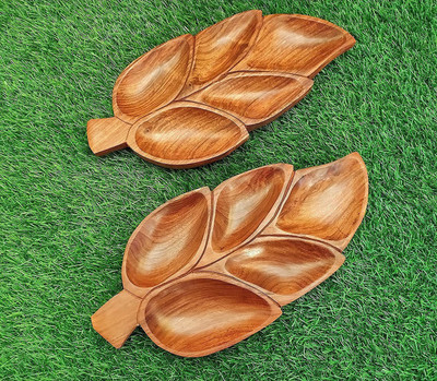 STUFFCOLLECTION Wooden Dry Fruit Serving Tray for Home/Kitchen/Dinning (Sheesham Wood Set of 2) Tray(Pack of 2)