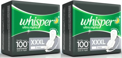Whisper ultra nights XXXL ( 3+3 pads ) Sanitary Pad  (Pack of 6)