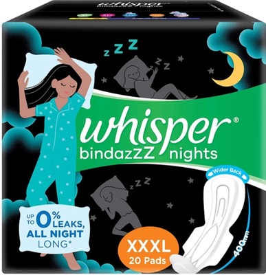 Whisper bindazzZ nights XXXL ( 20 pads ) Sanitary Pad (Pack of 20)