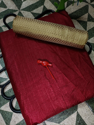 VRINDITA FASHION Solid/Plain Bollywood Art Silk Saree(Red)