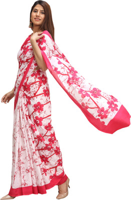 Pinkcity Trade World Printed, Color Block, Blocked Printed Daily Wear Pure Cotton Saree(Pink)