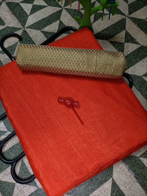 VRINDITA FASHION Solid/Plain Bollywood Art Silk Saree(Orange)