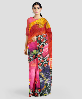 Pbs Prints Digital Print Bollywood Georgette Saree(Pink)