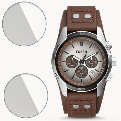 FCS Impossible Screen Guard for Fossil Coachman Chronograph 9H Anti Shock Watch Screen Protector(Pack of 2)