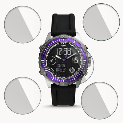 Enlinea Impossible Screen Guard for Fossil Garrett Anadigi 9H Anti Shock Watch Screen Protector(Pack of 5)