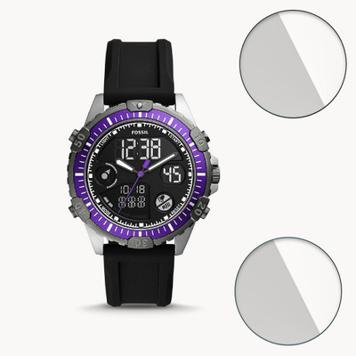 FCS Impossible Screen Guard for Fossil Garrett Anadigi 9H Anti Shock Watch Screen Protector(Pack of 2)